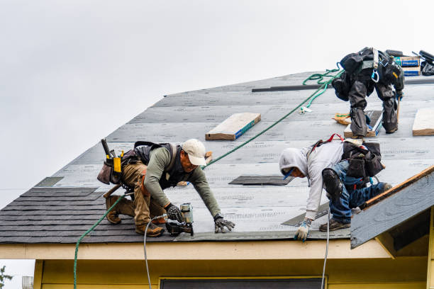 Professional Gutter Installation technician working in Cedar Springs, MI